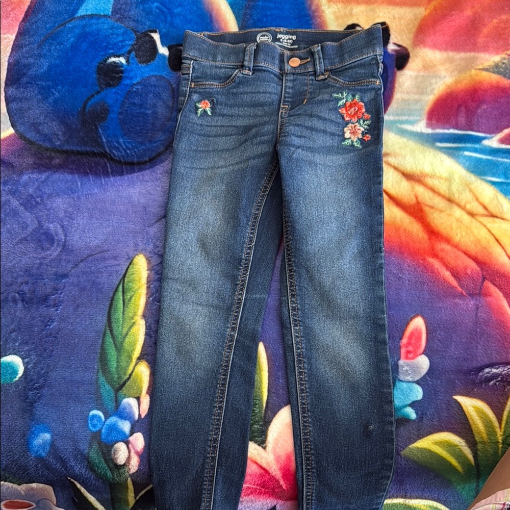 Wonder Nation Blue Embroidered Denim Jeans